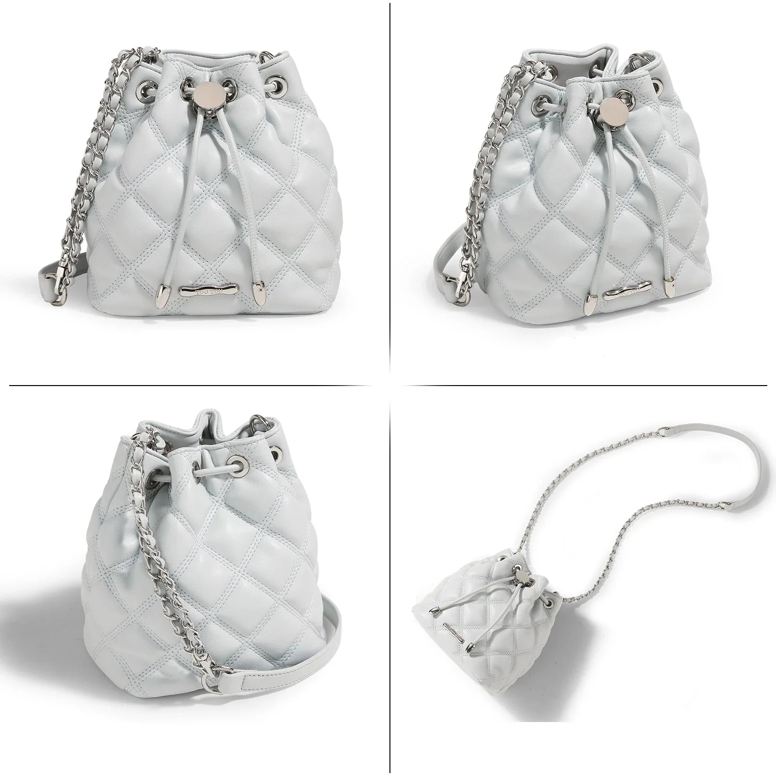Women Classic Leather Bucket Bag | Lingge Chain Bag