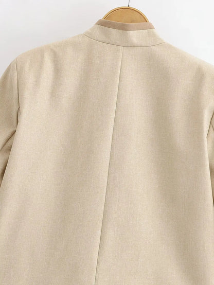 Women Buttoned Napoleon Jacket | Long Sleeves | Vintage | Cropped Coat | Military Jacket