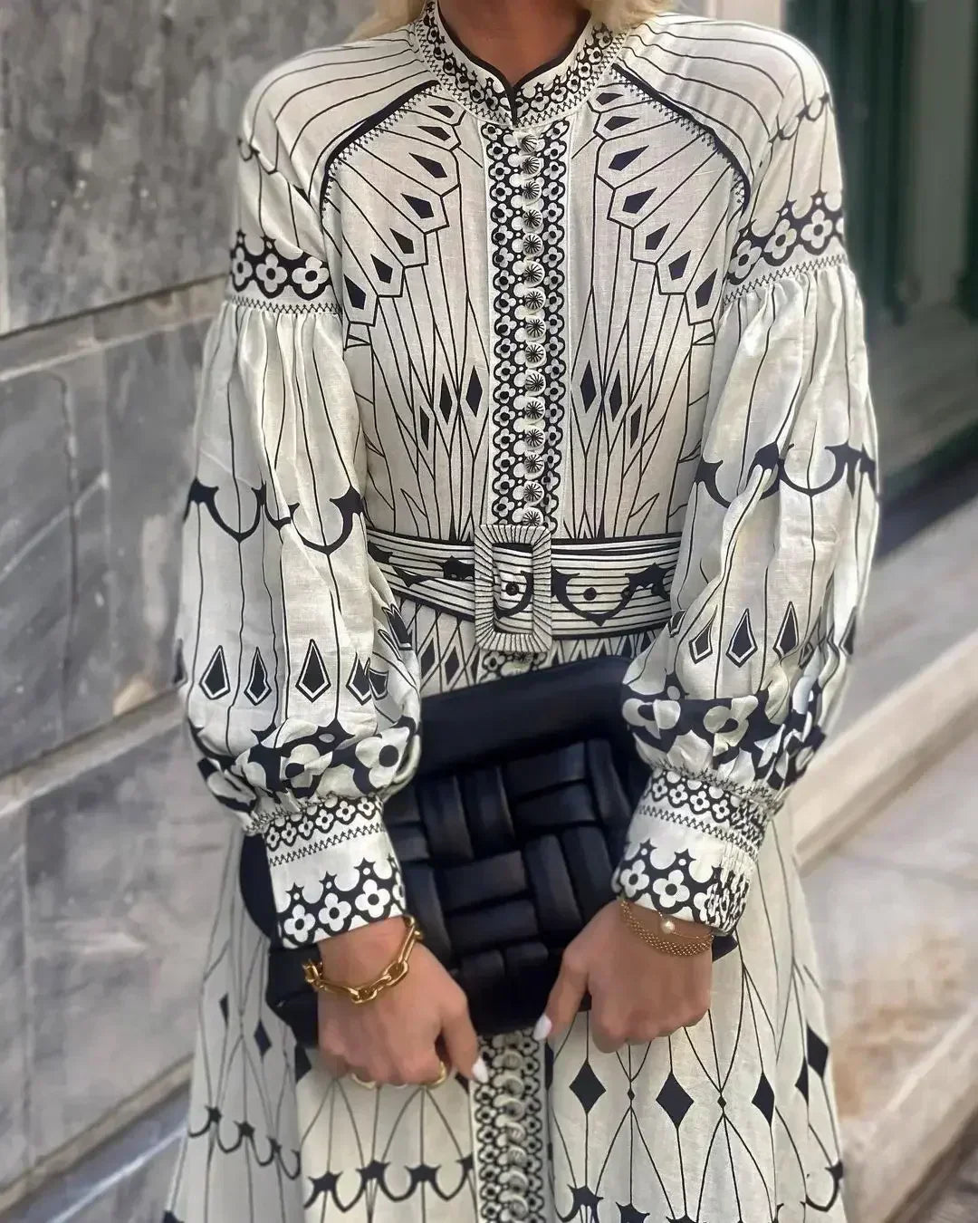 Bliss | Women's A-Line Tummy Control Flowy Printed Dress Cocktail
