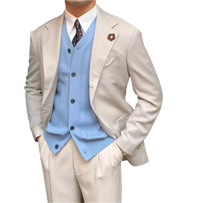 Men Elegant Button Down Cardigan | British Style Long Sleeve Knitted Sweater