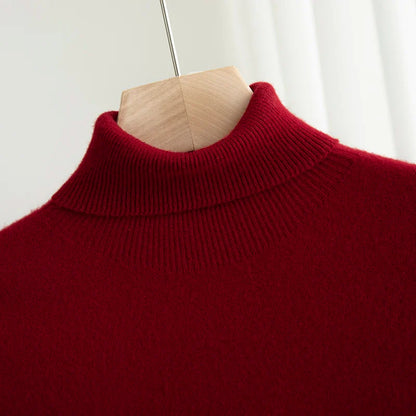 Men Merino Wool Turtleneck Knitted Pullover | Merino Wool Sweater | Cashmere Warm Knit Top