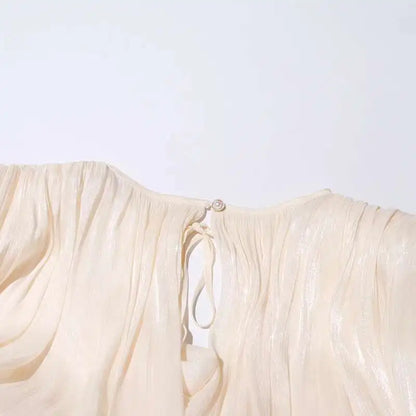 Women Flowy Mini Dress | V Neck | Long Sleeve | Spliced | Lace Up | Blouse Dress