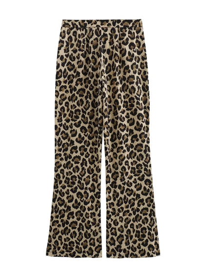 Women Vintage Leopard Print Pants | Cheetah Print Trousers | Cheetah Trousers | Lightweight