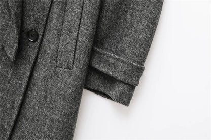 Women Wool Coat With Belt | Double Breasted | Woolen Coat | Trench Coat