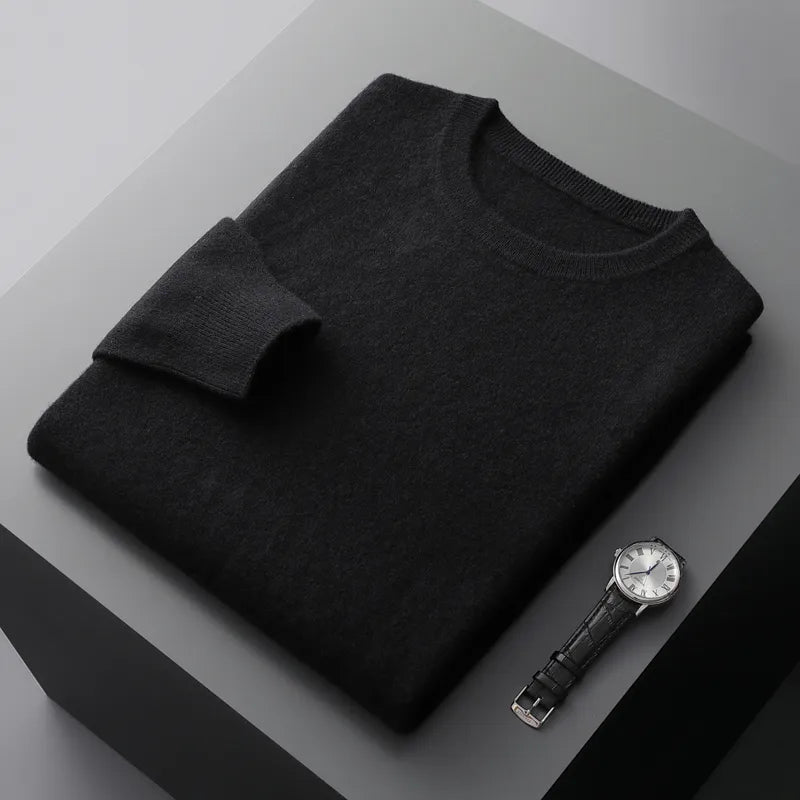 Men Pure Wool Sweater | Casual Pullover | Cashmere Knitting black