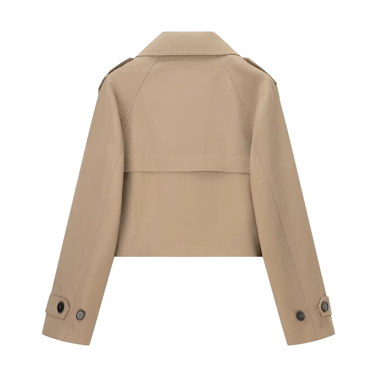 Women Cropped Trench Coat | Long Sleeve | Casual Classic