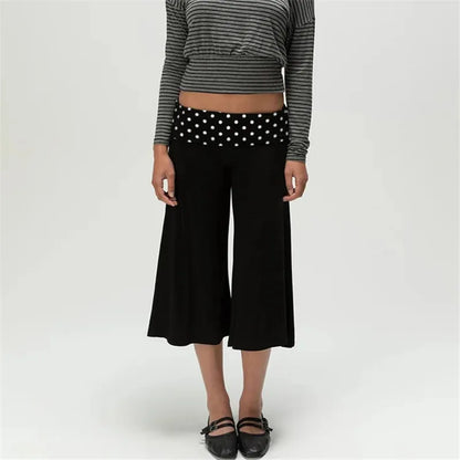 Women Gaucho Pants | Low Rise | Cropped | Wide Leg Capri Pants | Summer
