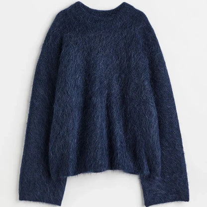 Women Casual Fuzzy Sweater | Pullover | Loose Knitted Sweater | Vintage Streetwear | Long Sleeve | Warm