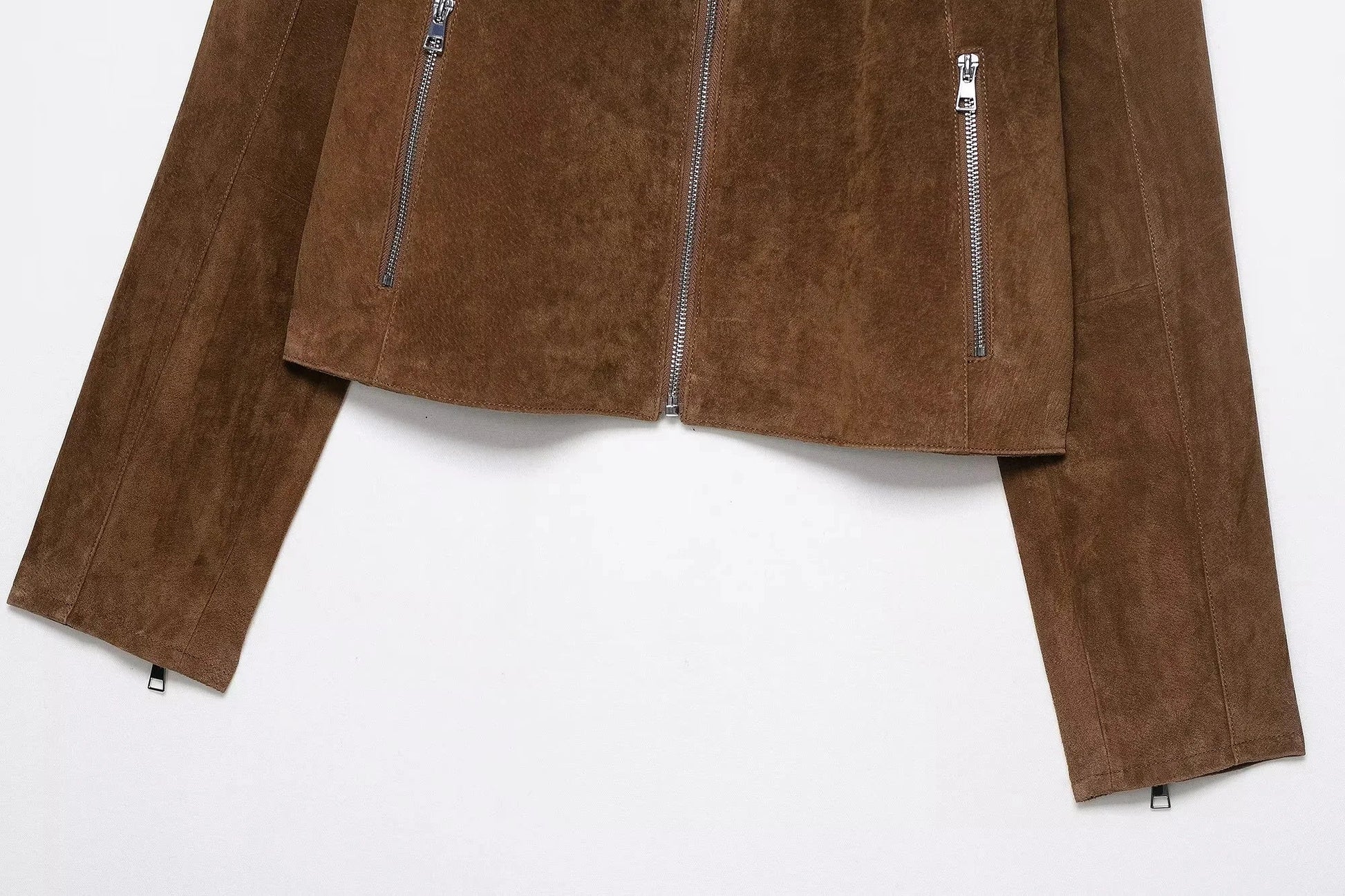 Women Short Suede Jacket | Long Sleeve | Fall | Casual Vintage Jacket