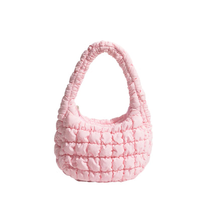 Women Small Puffer Bag | Fluffy Quilted Padding Handbag Light Pink 1