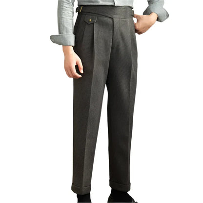 Men Retro Straight Pants | Old Money High Waist Pants | Office-Trousers | Dress Pants