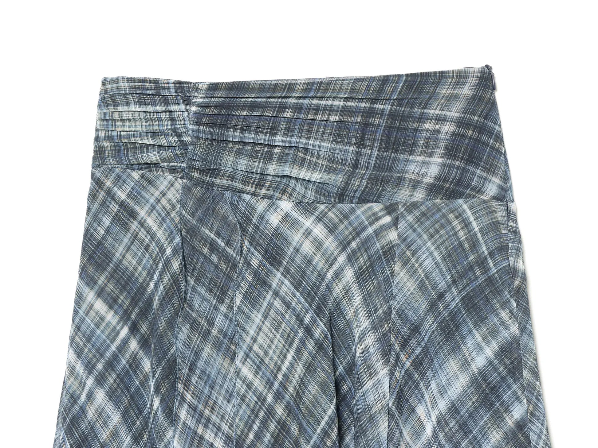 Women Blue Plaid Pleated Skirt | Asymmetrical Hem | High Waist | Long Skirt | Y2k