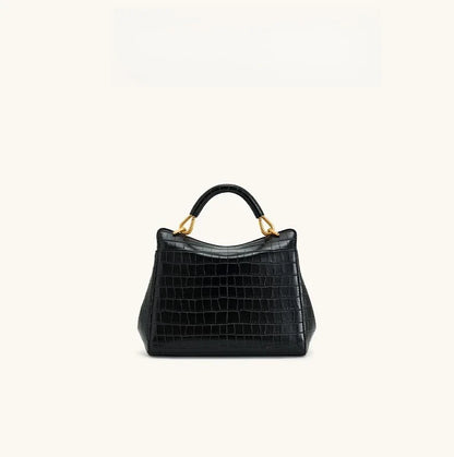 Women Leather Pillow Bag | Lock Clasp Handbag | Small Handbag | Shoulder Bag | Crossbody Bag