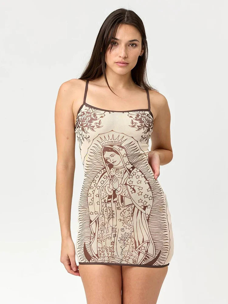 Women Marry Mesh Dress | Low-Neck | See Through | Bodycon