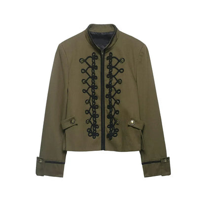 Women Rope Knot Button Jacket | Long Sleeves | Napoleon Jacket