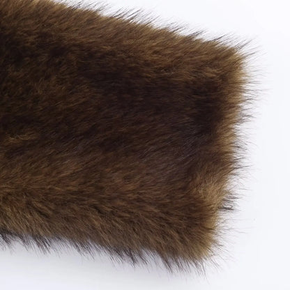 Women Winter Fur Jacket | Long Sleeves | Double-Sided | Thick | Warm Coat | Reversible Jacket