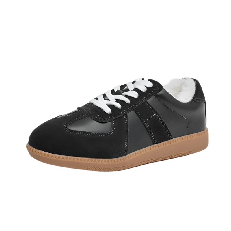 Women Genuine Leather Sneakers | Training Shoes Black fluff