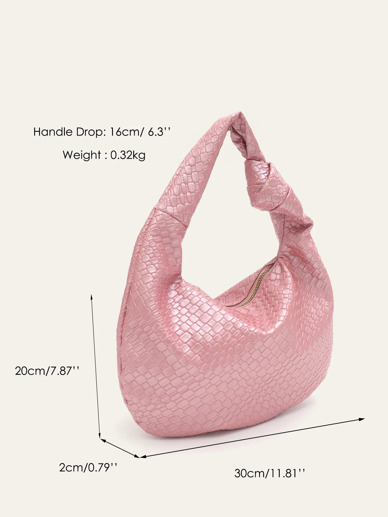 Women Woven Leather Knotted Strap Shoulder Bag
