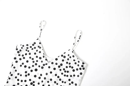 Women Polka Dot Print Maxi Dress | Spaghetti Strap | V-Neck