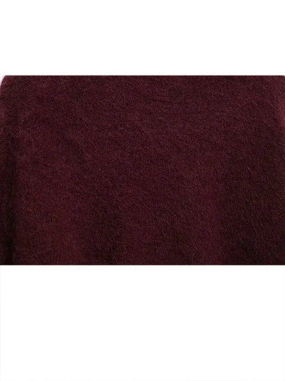 Women Burgundy Loose Pullover | Oversized Sweater