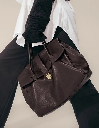 Women Large Capacity Leather Retro Handbag