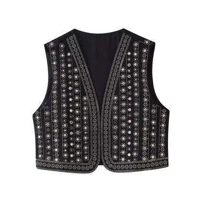 Celestia™ | Sequin Pattern Boho Vest