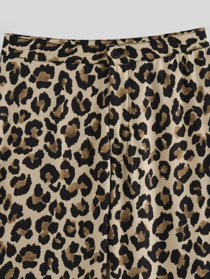 Women Vintage Leopard Print Pants | Cheetah Print Trousers | Cheetah Trousers | Lightweight