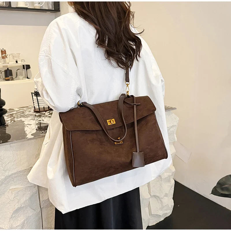 Women French Handbag | Luxury Shoulder Bag | Large Capacity Metal Buckle Tote Bag