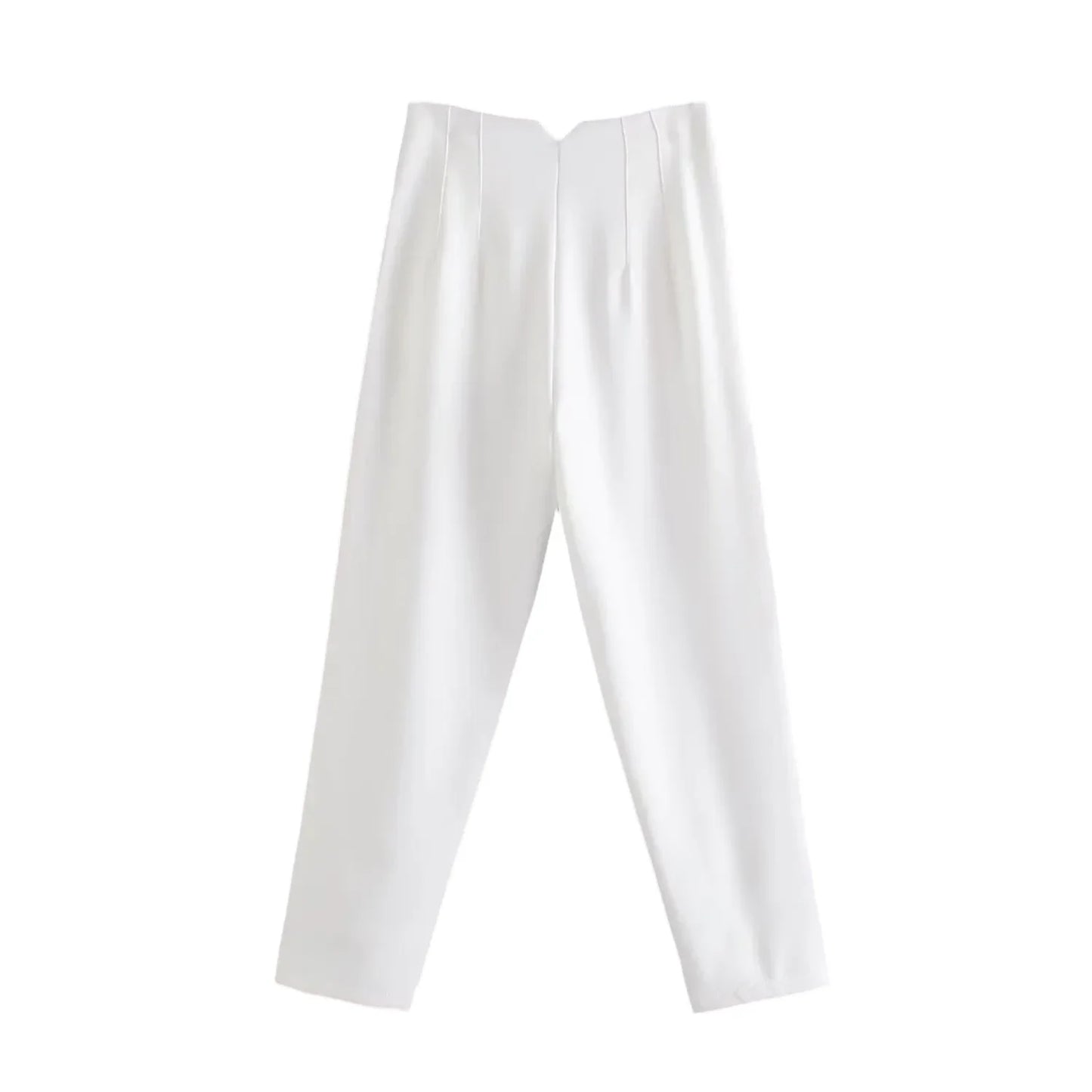 Women High Waisted Cropped Pants | Casual Office Pants White