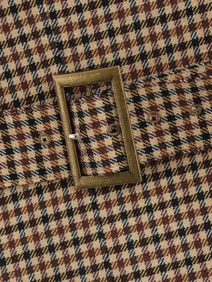 Women Houndstooth Blazer | Vintage Brown Plaid Blazer | Office