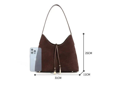 Women Suede Tote Armpit Handbag