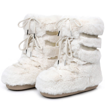 Women Winter Lace-up Ankle Boots | Snow Boots | Classic Platform Boots | Waterproof | Non-slip | Ski Boots