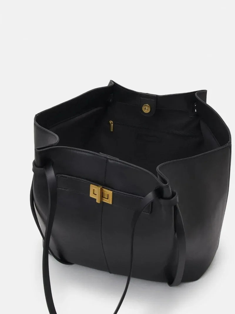 Women Large-Capacity Hand Bag | Metal Lock | Tote Bag | Shoulder Bag