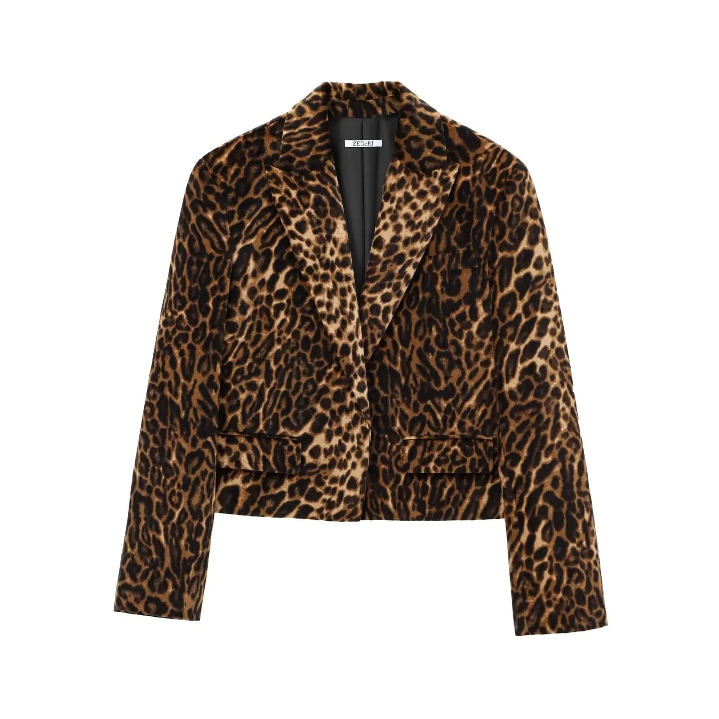 Women Leopard Print Long Sleeve Blazer and Mini Skirt | Animal Print Blazer Two Piece Set Top