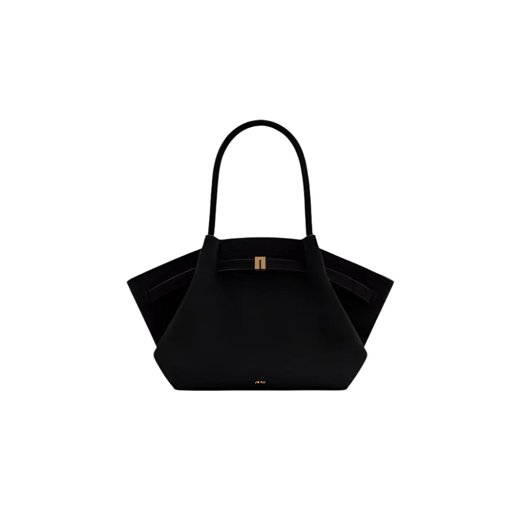 Women Micro Leather Suede Underarm Bag | French Shoulder Bag | Top-Handle Bag | Dumpling Bag Large Black