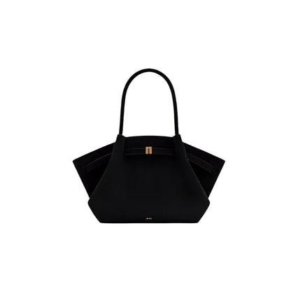 Women Micro Leather Suede Underarm Bag | French Shoulder Bag | Top-Handle Bag | Dumpling Bag Large Black