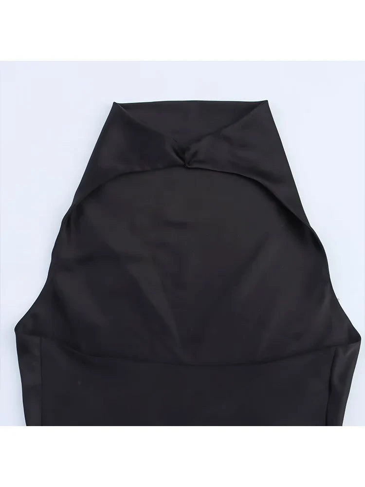 Women Satin Backless Halter Dress | Summer | Short Party Dress | Sleeveless | Mini Dress