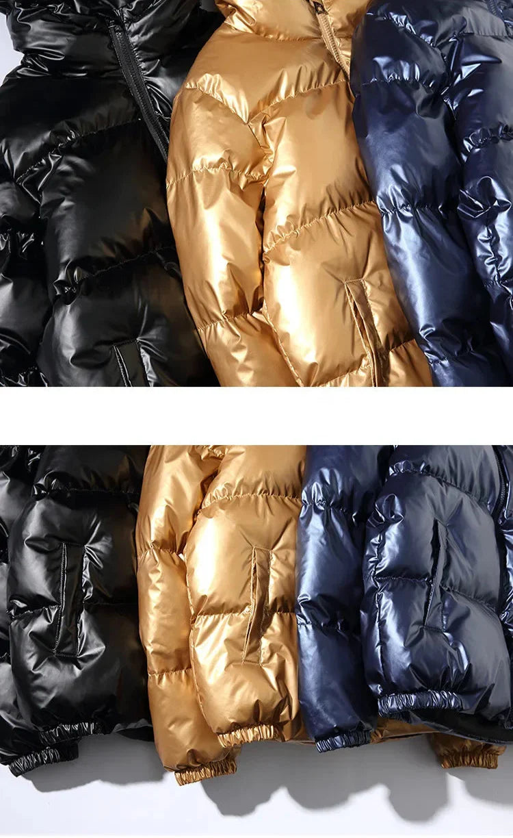 Unisex Metallic Warm Winter Jacket | Thick Waterproof Puffer Jacket | Windproof Jacket