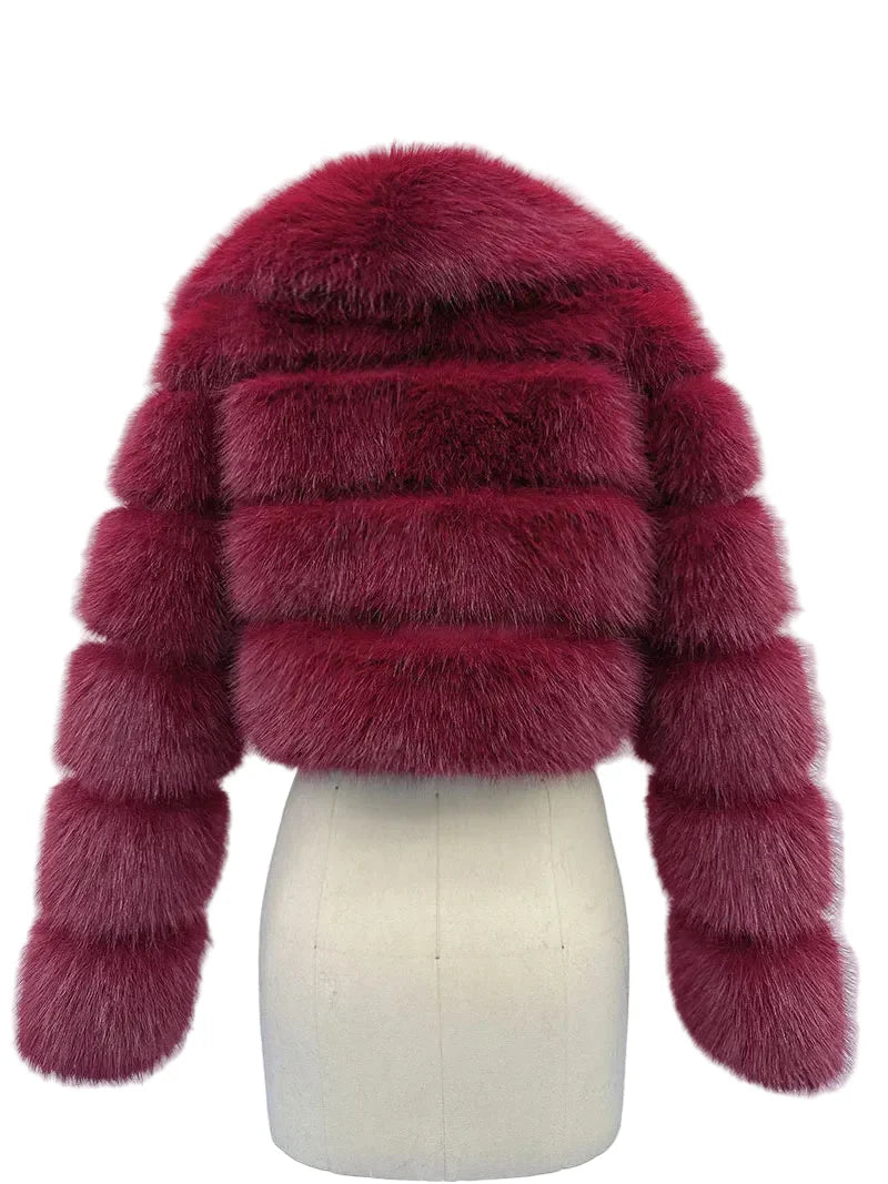 Women Fluffy Cropped Fur Coat | Winter Street Style Fur Jacket