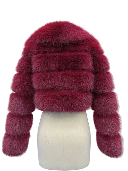 Women Fluffy Cropped Fur Coat | Winter Street Style Fur Jacket