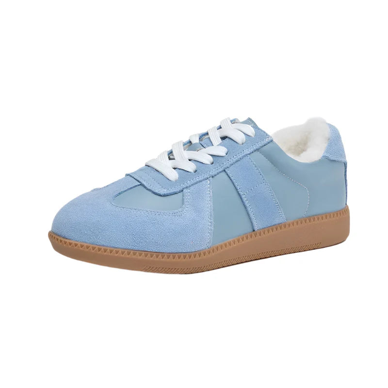 Women Genuine Leather Sneakers | Training Shoes Blue Fluff