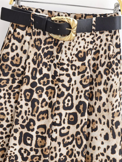 Women Satin with Belt High Waisted Trousers | Wide Leg Pants | Casual Pants