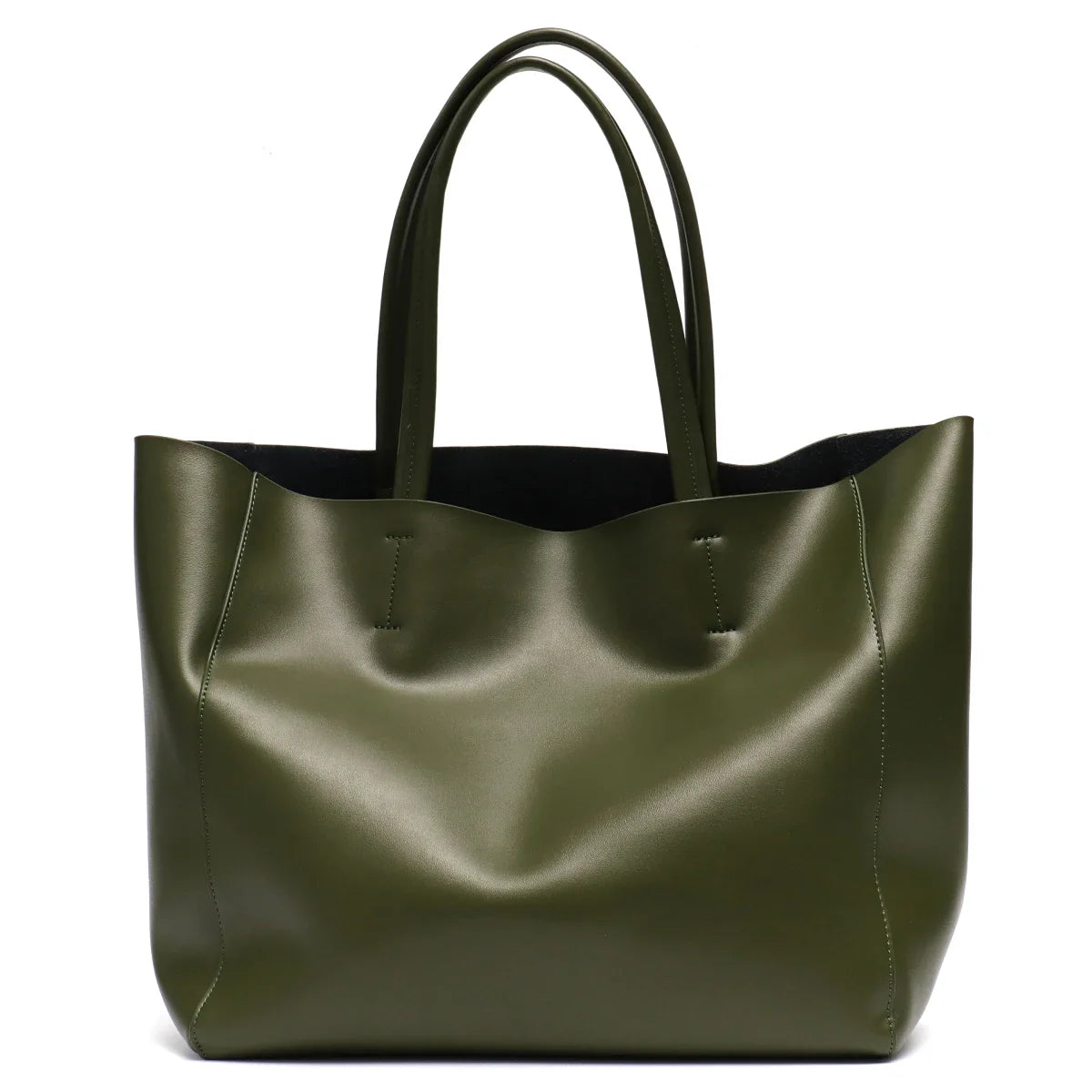 Women Genuine Leather Tote Bag | Large Capacity | Office Purse GREEN