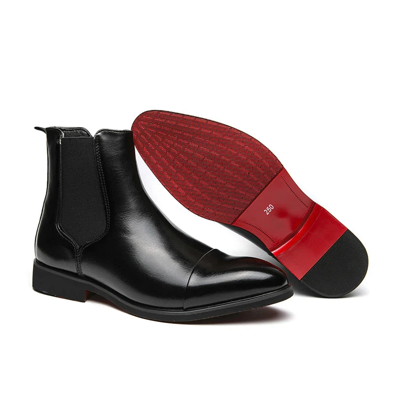 Women Chelsea Boots | Red Sole Leather | Heeled Boots | Ankle Boots