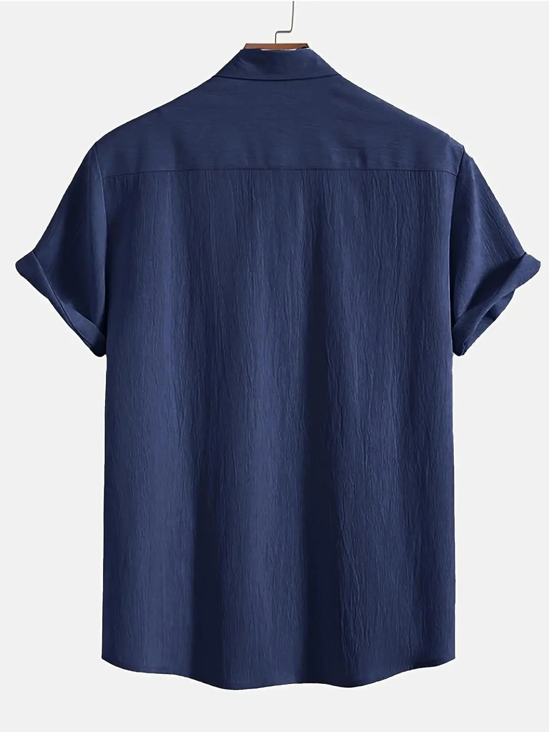 Men Cotton Wrinkle Textured Button Down Shirt | Casual Beach Hawaiian Summer Shirt