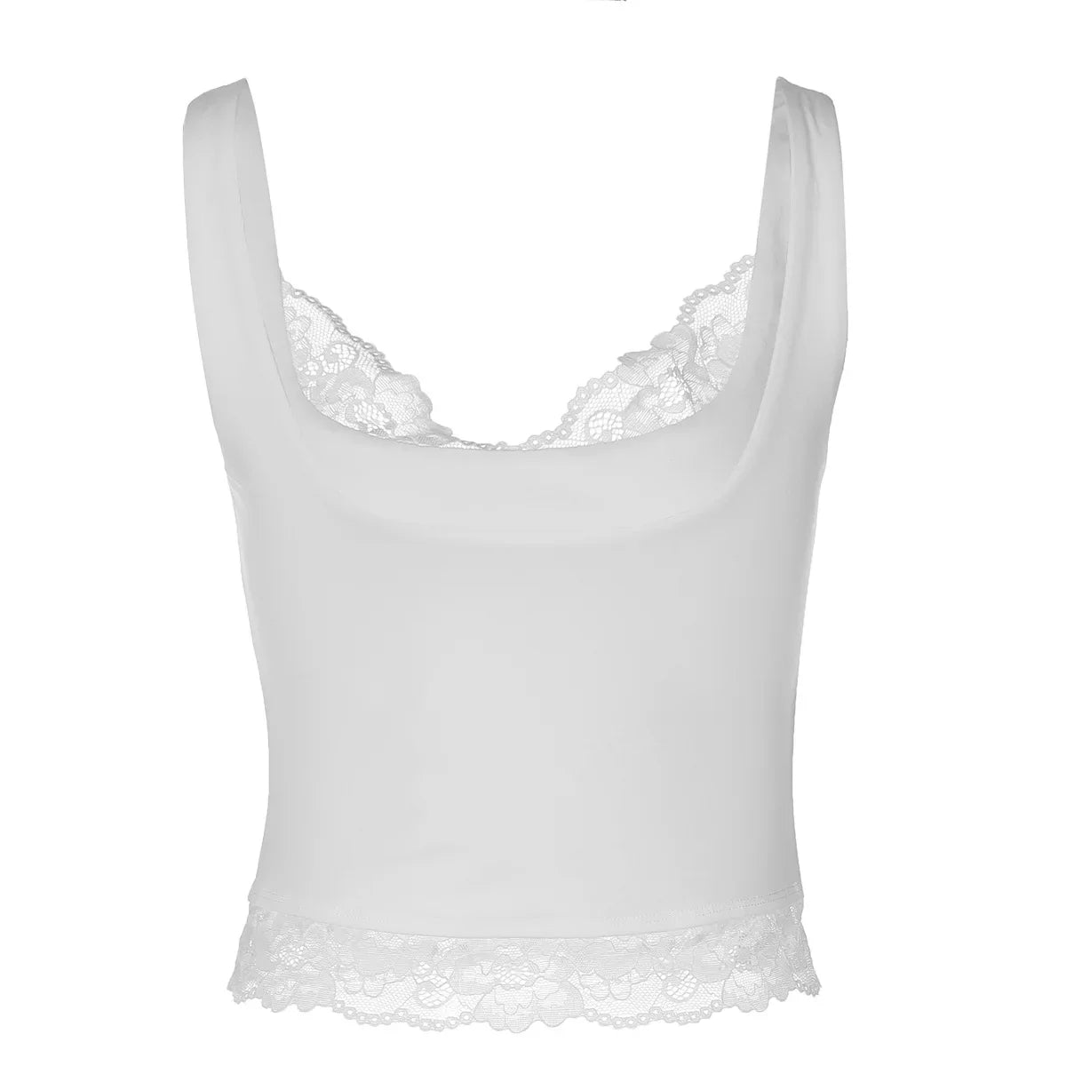 Women Lace Trim Tank Top | V-Neck | Crop Top | Y2k