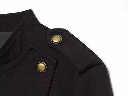Women Short Coat | Spring | Short Blazer | Long Sleeves | Napoleon Jacket