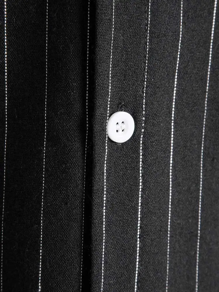 Men's Striped Cotton Shirt | Short Sleeves Button Down Shirt