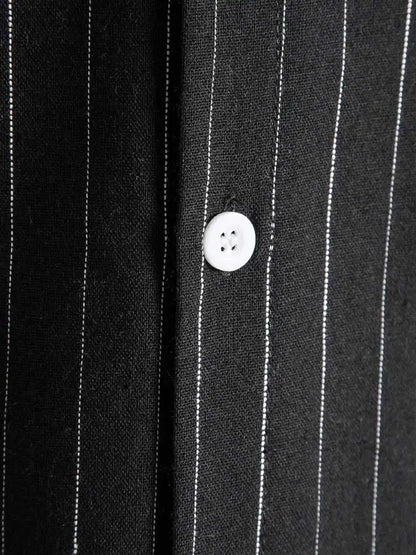 Men's Striped Cotton Shirt | Short Sleeves Button Down Shirt