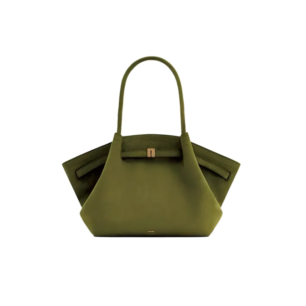 Women Micro Leather Suede Underarm Bag | French Shoulder Bag | Top-Handle Bag | Dumpling Bag Small olive green